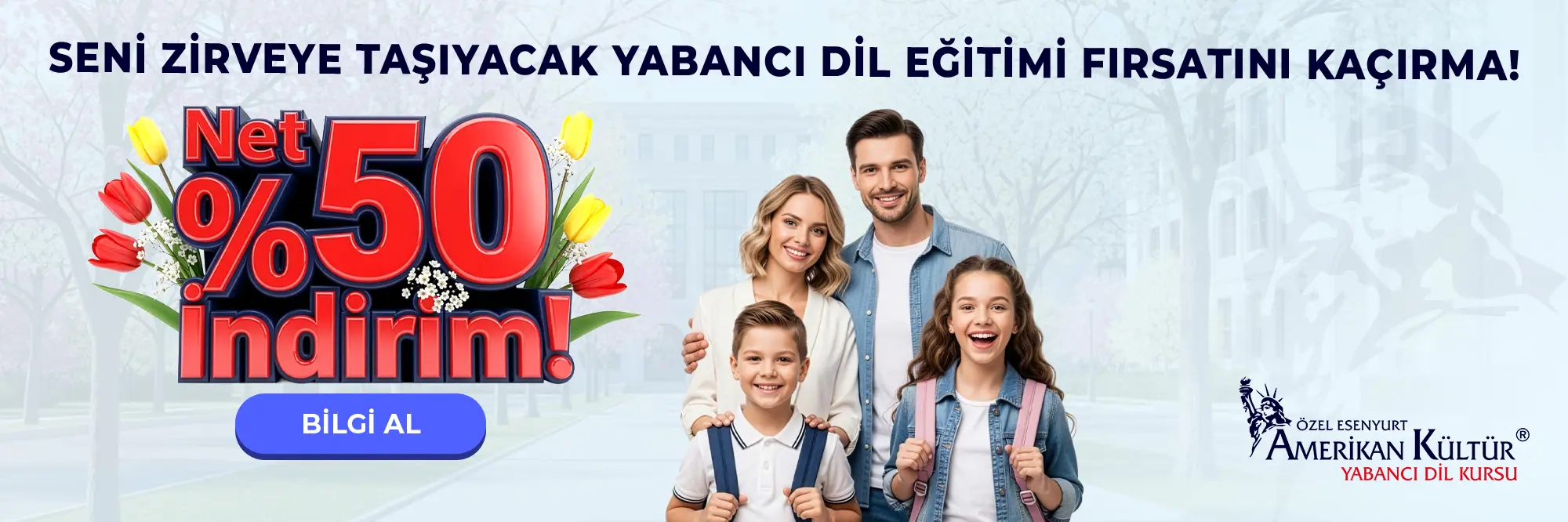 Sizi Zirveye Taşıyacak Yabancı Dil Eğitim Fırsatını Kaçırma! Net %50 İndirim!
