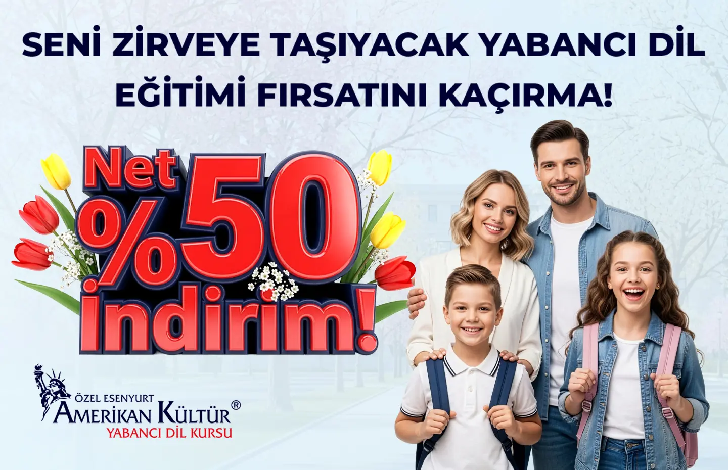 Sizi Zirveye Taşıyacak Yabancı Dil Eğitim Fırsatını Kaçırma! Net %50 İndirim!